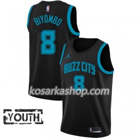 Dres Charlotte Hornets Cody Bismack Biyombo 8 2018-19 Jordan Brand City Edition Crna Swingman - Dječji